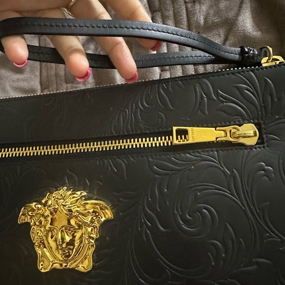 Versace Black Embossed huge size Clutch - Picture 6 of 9